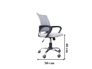 Office chair, fabric cushion, mesh backrest, grey_023C6KXEHP