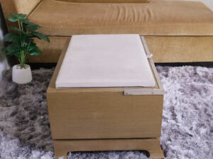 Luggage holder in hotel, wooden luggage cabinet, 2 drawers_096RW47DPL
