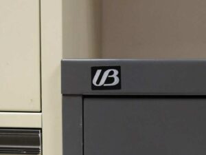 Steel filing cabinet, 2 drawers, gray, UB-Haworth brand *no key_0MJV7NO7BP