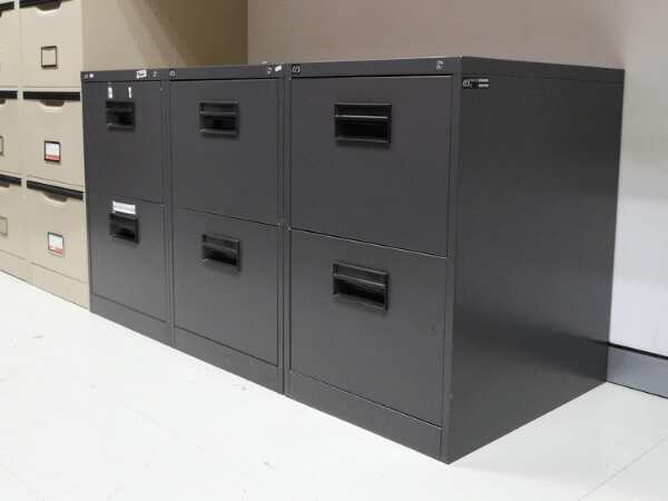 Steel filing cabinet, 2 drawers, gray, UB-Haworth brand *no key_0MJV7NO7BP