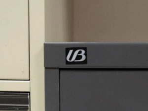 Steel filing cabinet, 2 drawers, gray, UB-Haworth brand *no key_0MJV7NO7BP