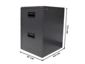 Steel filing cabinet, 2 drawers, gray, UB-Haworth brand *no key_0MJV7NO7BP