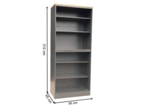 Black 6-Compartment Steel Bookshelf_0W7QA0LHVS