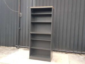 Black 6-Compartment Steel Bookshelf_0W7QA0LHVS