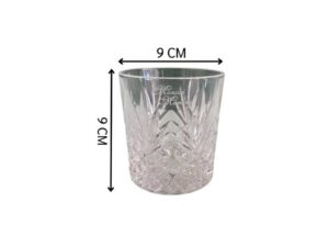 Short, cut crystal whiskey glass by Hoya Crystal, from Japan.