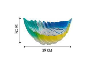 Leaf-shaped glass bowl with scalloped, gradient rim, Walther Glass brand, model Leaf Shaped Bowl.