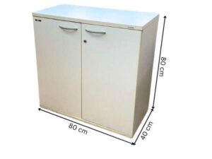 2-door document cabinet, wooden frame, gray, Modernform brand
