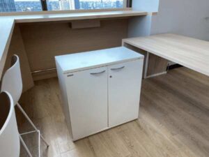 2-door document cabinet, wooden frame, gray, Modernform brand