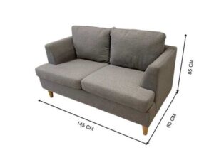 Modern gray fabric 2-seater sofa_1J2T982LJP