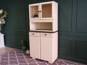 Vintage style kitchen cabinets, wooden frame, cream color, European workmanship from Germany._J8I099O25Y_1QDHY0WTHA