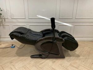 AMAXS Relaxation Electric Reclining Massage Chair, Black Leather Upholstery, Model ME-9305