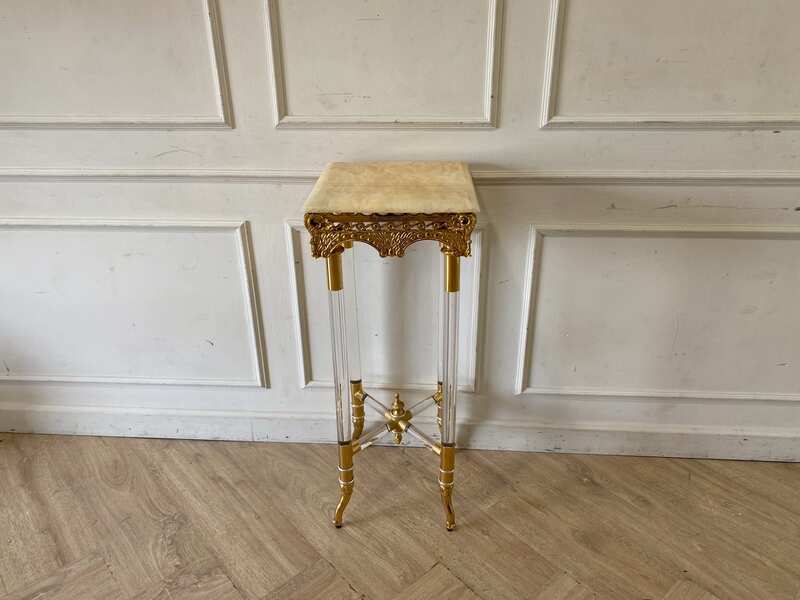 Marble top table with resin legs