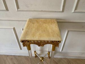 Marble top table with resin legs