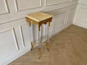 Marble top table with resin legs