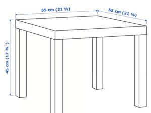 IKEA LACK side table, square particle board, dark brown color (3 pieces)