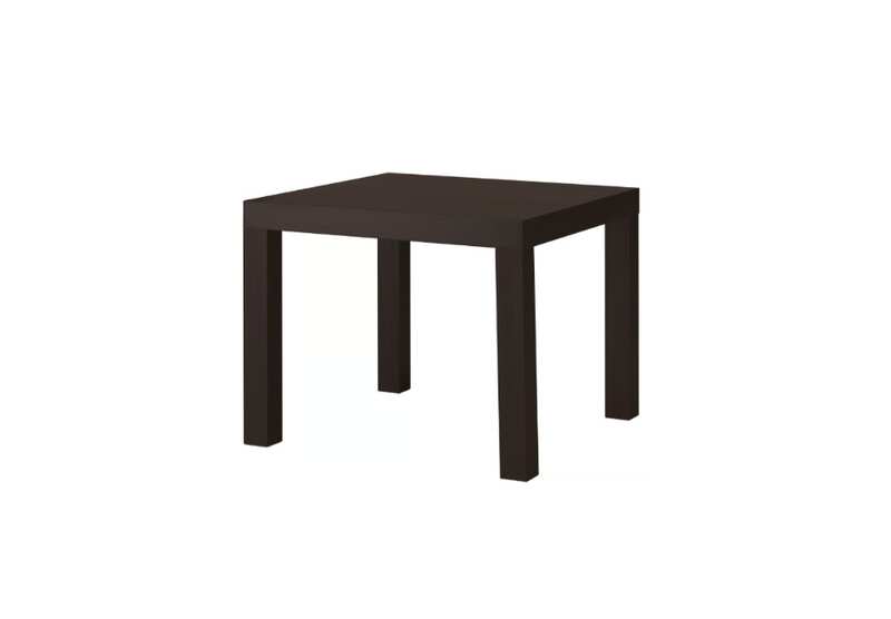 IKEA LACK side table, square particle board, dark brown color (3 pieces)