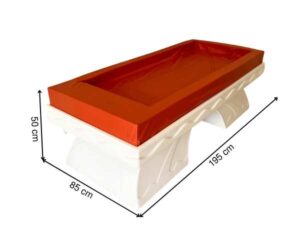Sauna bed, leather cushion, orange