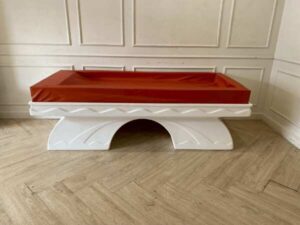 Sauna bed, leather cushion, orange