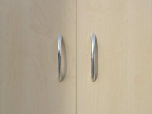 Multi-purpose wooden cabinet, large size, 2 doors, opening, cream color, wood pattern._2F9A2WPAEH