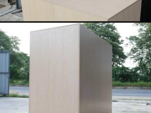 Multi-purpose wooden cabinet, large size, 2 doors, opening, cream color, wood pattern._2F9A2WPAEH