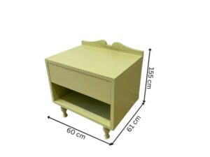 Louis style bedside cabinet, cream-yellow color, 1 drawer bedside cabinet_2HV2X8Z0HN
