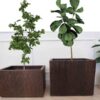 Multi-purpose wooden bucket, brown