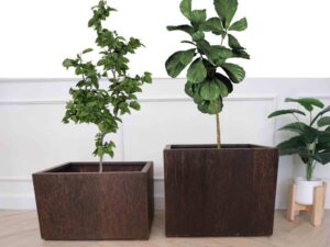Multi-purpose wooden bucket, brown
