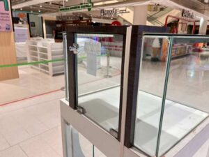 Jewelry display case, tall glass display case, double-layered glass (1)