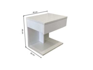 White wooden bedside table with 1 drawer_33Q8TFH4H6