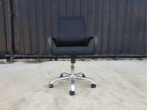 Office chair, mesh backrest, fabric cushion, black