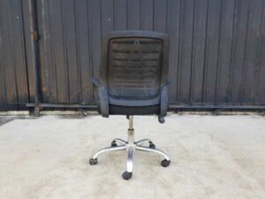 Office chair, mesh backrest, fabric cushion, black