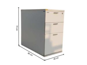 Moflex brand white 3-drawer mobile cabinet