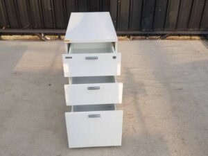 Moflex brand white 3-drawer mobile cabinet