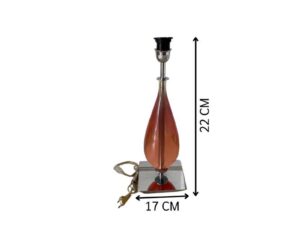 Table lamp, resin frame, iron base, light pink color.
