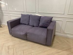 3-Seater Sofa with Fabric Cushions, Gray