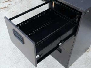 Steel filing cabinet, 3 drawers, gray, UB-Haworth brand._4EVEA8U383