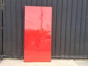 Wooden door with mirrored glass top