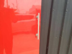 Wooden door with mirrored glass top
