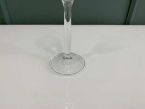 Fruit-shaped champagne glass with a vine pattern around the rim, from the Source Perrier Collection, Nesting model.