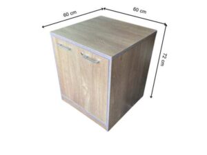 Two-door filing cabinet, brown wooden frame