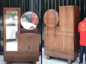 Dressing table, wooden frame, imported from Europe. (The cabinet on the left is for hanging clothes.)_4NJ7ZW6PD8