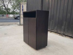 2-door wooden cabinet, dark brown_4O376FFPRX