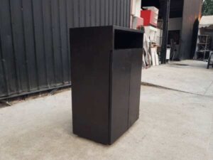 2-door wooden cabinet, dark brown_4O376FFPRX