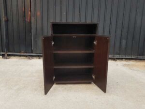 2-door wooden cabinet, dark brown_4O376FFPRX
