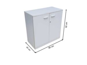 Two-door filing cabinet with gray MDF frame