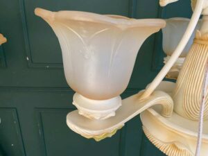 Chandelier, glass pendant lamp, lotus petal design