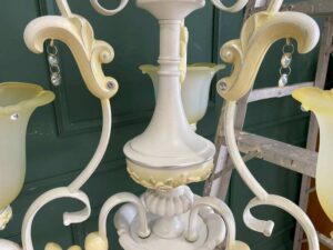 White Chandelier/Glass Pendant Lamp