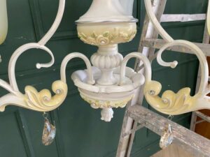 White Chandelier/Glass Pendant Lamp