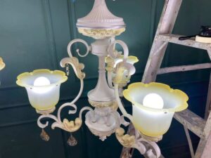 White Chandelier/Glass Pendant Lamp