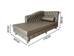 Chesterfield Daybed Sofa in Taupe (Brand New)